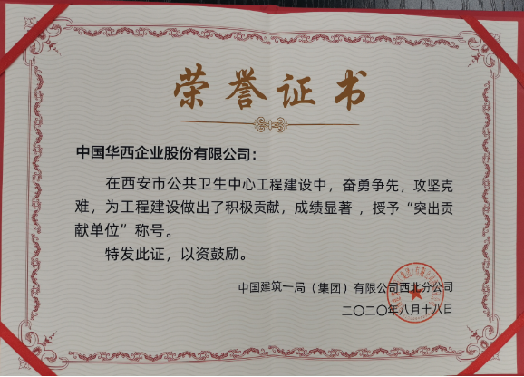 公司榮獲“突出貢獻(xiàn)單位”榮譽(yù)稱(chēng)號(hào)